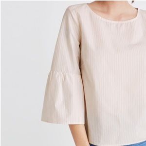 Madewell Light Pink Stripped Blouse